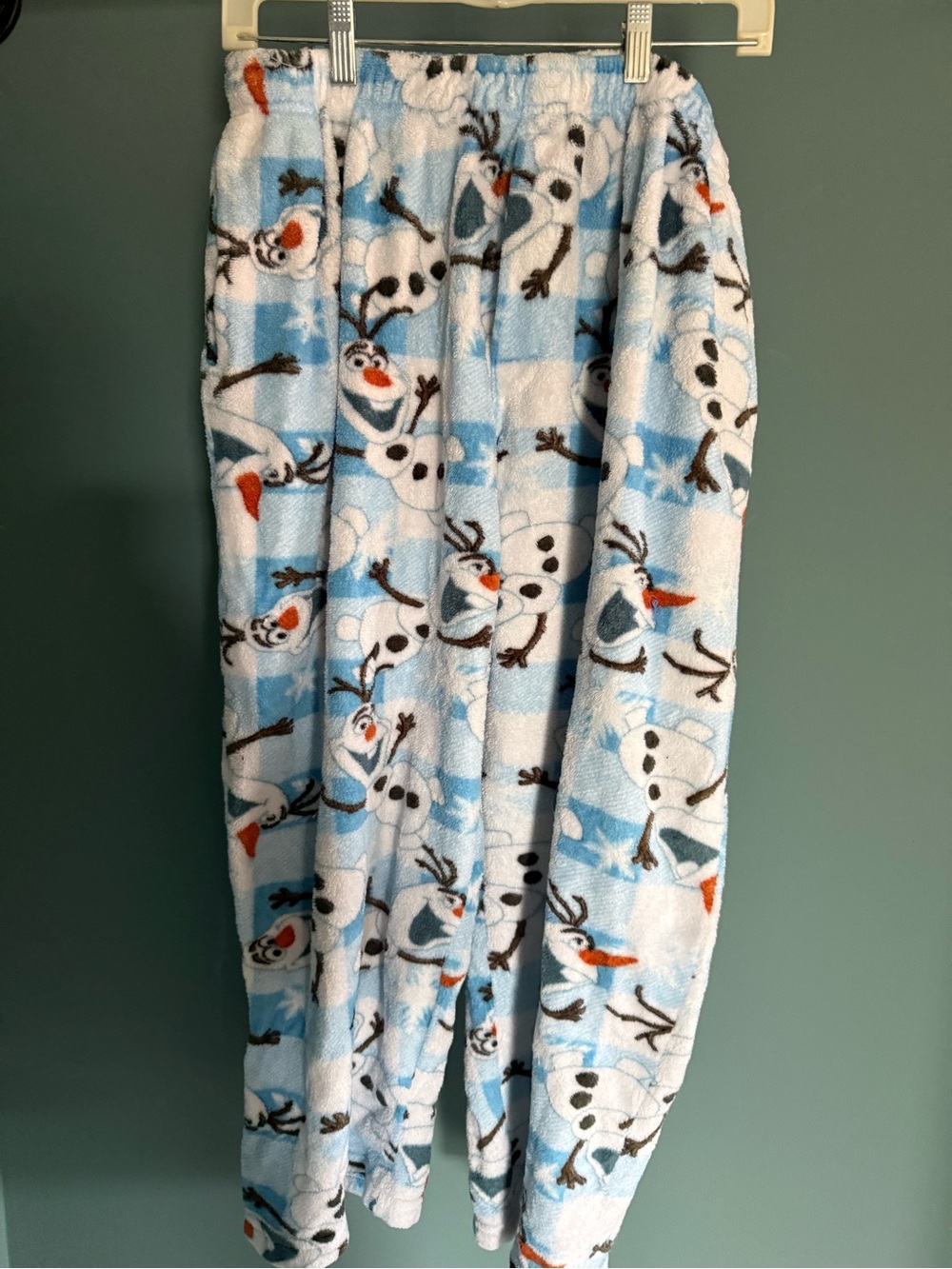 Disney Light Blue Olaf Fleece Pajama Bottoms